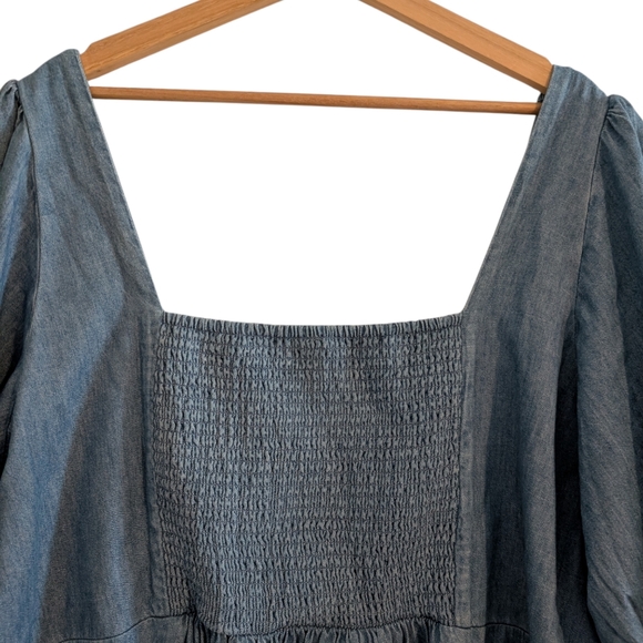 Old Navy Puff Sleeve Denim Mini Dress NWT - Picture 13 of 16